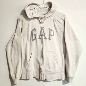 GAP Full Zip-Up Cozy Fleece Hoodie Casual Long Sleeves Drawstrings Front Pockets